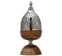 Marrakech - Brûleur d'encens décoratif esthétique en bois et métal - 26 cm - Brûleur d'encens pour bâtons d'encens et encens - Décoration orientale - Brûleur d'encens avec tamis Mouka