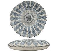 Marrakech Coussin de sol, décoratif, style bohème, rond, 60 x 15 cm, avec rembourrage, coussin de méditation, garet, en coton brodé avec motif mandala, coussin de yoga bohème, pour salon, chambre à