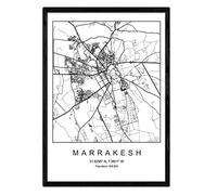 Marrakech film de plan de la ville style nordique noir et blanc. affichage A4 papier imprimé No 250 gr. Peintures, estampes et affiches pour le salon et chambre à coucher