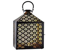 Marrakech Lanterne orientale décorative rectangulaire en métal 51 cm | Photophore comme décoration de table de salon | Bougeoir Japra comme balcon, terrasse et jardin - Décoration de jardin esthétique