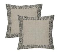 Marrakech - Lot de 2 housses de coussin - 40 x 40 cm - Coussin de canapé douillet en coton brodé comme décoration de salon, sur le fauteuil et le canapé - Coussin décoratif Frisia gris comme coussin