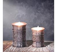 Marrakech Lot de 2 photophores orientaux en aluminium | Bougeoir marocain Doha comme décoration