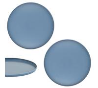 Marrakech - Lot de 2 plateaux de service ronds - 25 cm - Anthracite - Assiettes de service comme décoration de table pour cuisine et chambre à coucher - Assiettes à bougie comme décoration de Noël