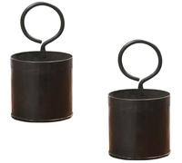Marrakech - Lot de 2 pots de fleurs vintage suspendus en métal - 20 cm - Pot à herbes Solia comme décoration de balcon - Pot à fleurs à suspendre comme décoration murale scandinave et décoration de