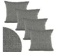 Marrakech - Lot de 4 housses de coussin - 40 x 40 cm - Coussin de canapé douillet en coton - Décoration de salon, sur le fauteuil et le canapé, anthracite - Calix - Coussin de chaise dans le balcon et