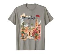 Marrakech Maroc Aquarelle Afrique du Nord Art Souvenir T-Shirt