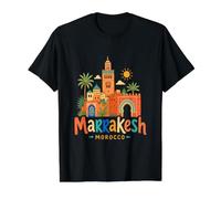 Marrakech Marrakech Maroc Souvenir de Voyage Cadeau Monument T-Shirt Graphique avec Valeur, Homme, Noir, M