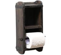 Marrakech Porte-papier toilette vintage avec étagère en bois en forme de brique 32 cm - Porte-papier toilette comme décoration esthétique dans la salle de bain ou les toilettes - Accessoire de salle