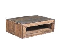 Marrakech Table basse industrielle en bois 120 x 80 cm | Table basse avec plateau en verre de 8 mm comme décoration vintage | Tables basses rustiques massives Aagje fabriquées à la main Pièce unique