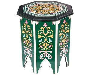 Marrakech Table d'appoint en bois 50 cm - Vert - Décoration orientale