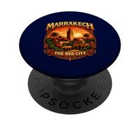 Marrakech The Red City Maroc Vintage Marocain Heritage PopSockets PopGrip Adhésif