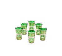 Marrakesch 6 verres à thé Orient Lamia verts - lot de 6