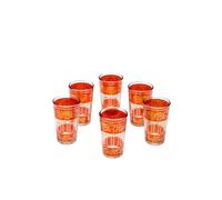 Marrakesch 6 verres à thé orientaux Lamia Orange - lot de 6