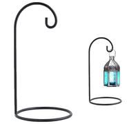 Marrakesch Deko Aesthetic Porte-bijoux en métal noir 30 cm de haut | Petit crochet de berger avec pied comme décoration de balcon | (noir, 30 cm - 1 pièce