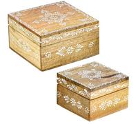 Marrakesch Orient & Mediterran Interior Hajdar 2 Lot de 2 boîtes de rangement décoratives bohème