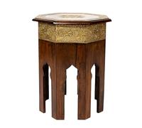 Marrakesch Orient & Mediterran Interior Table Basse en Bois Massif Style Oriental 52 cm Table Basse en Bois Massif Style Oriental Marron