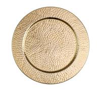 Marrakesch Plateau Rond « Nice » doré en Aluminium, 60 cm, Motif Oriental