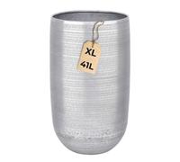 Marrakesch Pot de Fleurs Camiel Argent 54 cm - Grand Pot Rond en Aluminium