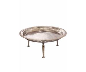 Marrakesch Tablette d'appoint de Style Oriental Atay 50 cm, Argent