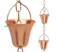 Marrgon Golden Canary Chaîne de Pluie en cuivre Pur prête à Installer dans Une gouttière, Bec de Descente décoratif de Rechange pour Recueillir l'eau dans Un tonneau (1,8 m)