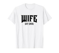 Marriage Bachelor Party. Grunge Rock Wife Est 2026 T-Shirt