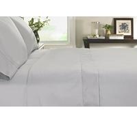 MARRIOTT Hôtel Drap Plat Hemstitch - 100% Satin de Coton Egyptien - 120 Fils - Gris - King - 270 x 310 cm
