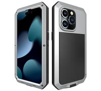 Marrkey Coque pour iPhone 15 Pro Max, coque de protection intégrale résistante aux chocs [Armure robuste] Coque en alliage d'aluminium avec protecteur d'écran intégré en silicone pour iPhone 15 Pro