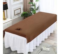 Marron,70x180cm/2.2x5.9ft,Couvercle De Table De Massage Réutilisable Avec Trou De Visage, 27,5X74.8 "Housse De Lit De Massage Élastique Étanche Convient Au Spa Et Aux
