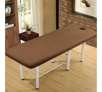 Marron,70x190cm/2.2x6.2ft,Couvreau De Lit De Massage Avec Trou De Visage Enveloppe Polyvalente Couvercle Lavable,Drap De Lit De Massage Adapté À 80 Cm Ou Moins De Lit De Beauté