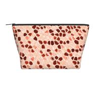 Marron Beige Rose Corail Orange, Trousse de Toilette Trousse de Maquillage Sac à cosmétiques Trousse de Toilette de Voyage Portable