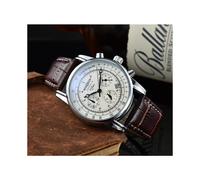 (Marron Blanc) 2023 nouvelle marque de luxe dirigeable série à la mode trois yeux multifonction chronométrage