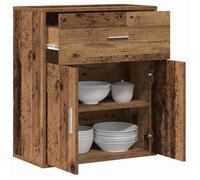 Marron Buffet de rangement - SOLOMOON - Commode salon - avec tiroir - Vieux bois 60x31x70 cm - Bois d'ingénierie FR7778