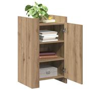 Marron Buffet de rangement - SOLOMOON - Commode salon - Chêne artisanal 45x35x75 cm - Bois d'ingénierie FR7755