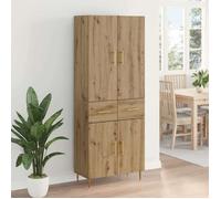 Marron Buffet haut, CHIC Haut Armoire, rectangulaire, 1 PC, Montage mural Chêne artisanal 69,5x34x180 cm N16294