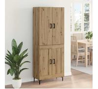Marron Buffet haut, CHIC Haut Armoire, rectangulaire, 1 PC, Montage mural Chêne artisanal 69,5x34x180 cm N16279