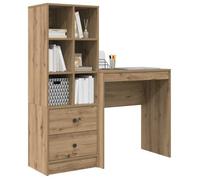 Marron Bureau/buffet 2 pcs - SOLOMOON - Meuble de rangement - chêne artisanal 70x40x76 cm - FR1159