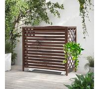 Marron Cache Climatiseur Exterieur Bois Cache Clim Bois Massif Housse Climatiseur Extérieur Support De Fleur Extérieur Décoratif Clôture Privée Support Plante Extérieur Pour Cacher Climatisation(100x4