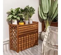 Marron Cache Climatiseur Exterieur Bois Cache Clim Bois Protéger Du Soleil Et De La Pluie Support Plante Extérieur Pour Cacher Climatisation Etagere Plantes Exterieur Pour Décoration Jardin(S)