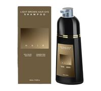 Marron Clair Shampoing Colorant, 500ml Shampooing Teinture Instantanée pour Cheveux, Coloration des Cheveux en Quelques Minutes Teinture Naturelle et Durable, Shampooing Colorant pour Hommes Femmes