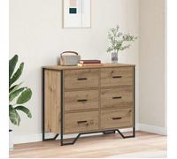 Marron Commode Buffet bahut - Armoire de rangement, pour Salon, Chambre, chêne artisanal 91 x 35.5 x 74.5cm - Bois d'ingénierie