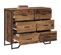 Marron Commode salon/BUFEET - JILL'S - Avec rangement - Autre Bois Ancien 91 x 35.5 x 74.5 cm - Bois d'ingénierie LV722