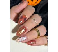 Marron Fantôme Halloween Autocollant Ongle Gel UV,20pcs Film pour Ongles Autoadhésif Pour Nail Art