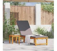 (Marron)Fauteuil long de soleil - Transat - lot de 2 - Marron Bois d'Acacia Massif - 202x53x89 cm dts295770