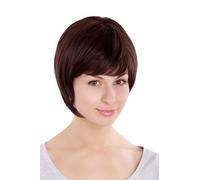 Marron Foncé Perruque Carré Raie Coupe de Cheveux Courte ca.20 CM 1237-2T33