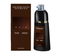 Marron Foncé Shampoing Colorant, 500ml Shampooing Teinture Instantanée pour Cheveux, Coloration des Cheveux en Quelques Minutes Teinture Naturelle et Durable, Shampooing Colorant pour Hommes Femmes