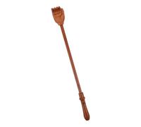 Marron Gratte-dos en Bois à Long Manche pour Adultes | Surface Polie, Prise Ergonomique Sécurisée, Usage Tête et Corps, Grain , Adapté Femmes et Hommes
