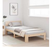 Marron Lit simple:90x190 cm - Cadre robust - Pour sommeil - Cadre de lit avec tête de lit - Naturel 90x190 cm - pin massif,9719