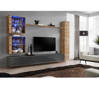 Marron Luxe Salon Meubles muraux 3x Armoire murale Support TV Aménagement