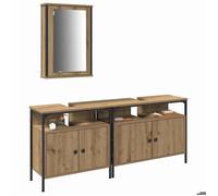 Marron Meubles de salle de bain 3 pcs - SARAZYJ - Marron 80 x 30 x 60 cm LL1104
