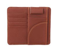 Marron Organisateur Poche de Pare-soleil en Cuir, Voiture